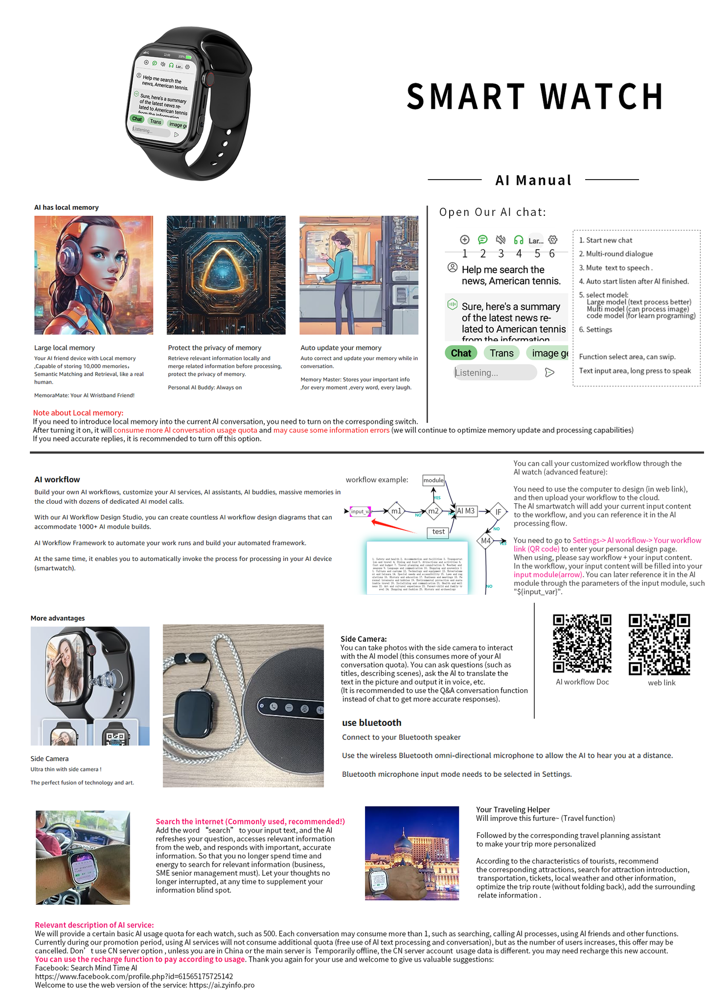 Mind Time AI Watch (ultra-thin!), Your AI Travel Companion. (GPS, Phone, Local AI memory, AI Search etc.)